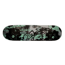 Cool skateboard with dark grunge graphics