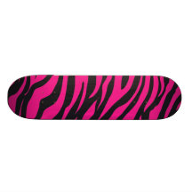Cool Skateboards for Girls Pink Black Zebra Stripe