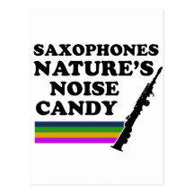 Cool soprano saxophone musical instrument designs postcard