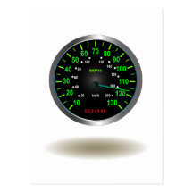 Cool Speedometer Emblem Post Cards
