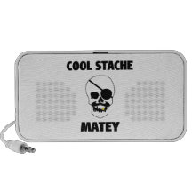 Cool Stache Matey Pirate Skull Notebook Speakers