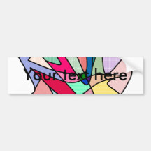 Cool stained glass lips and tongue in multicolors bumper sticker