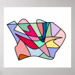 Cool stained glass lips and tongue in multicolors