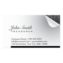 Cool Steel Inside Treasurer Business Card