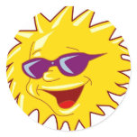 Cool Sun with Sunglasses stickers