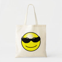 Cool Sunglasses Yellow Smiley Face Canvas Bag