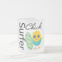 Cool Surfer Chick Coffee Mugs