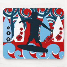 Cool Surfer Dude Surfing Beach Ocean Wave Surf Mouse Pads