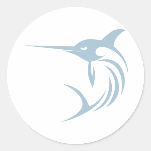 Cool Swordfish Icon Logo Shirt Round Sticker Zazzle
