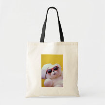 Cool teddy bear with sunglass canvas bag