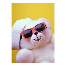 Cool teddy bear with sunglass custom announcements