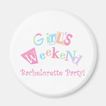 Cool Text Girls Weekend Bachelorette Party Fridge Magnets