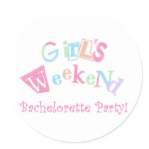 Cool Text Girls Weekend Bachelorette Party Stickers