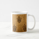 Cool Textured Fleur-de-Lis Pattern Coffee Mugs