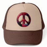 Cool Tie Dye Space Nebula Peace Sign hats