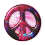 Cool Tie Dye Space Nebula Peace Sign magnets