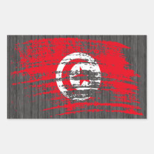 Cool Tunisian flag design Rectangular Sticker