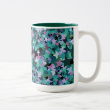 Cool Turquoise Star Pattern - Rock chick style Coffee Mug