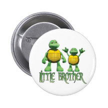 Cool Turtles Little Brother Button