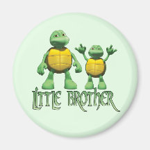 Cool Turtles Little Brother Refrigerator Magnet