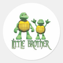 Cool Turtles Little Brother Stickers