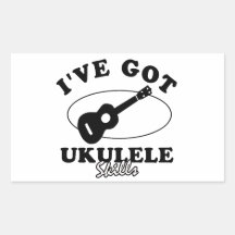 Cool ukulele musical instrument designs rectangular sticker
