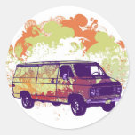 Cool Van Round Sticker