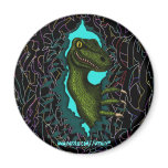 Cool velociraptor dinosaur magnet design