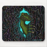 Cool velociraptor dinosaur mousepad design
