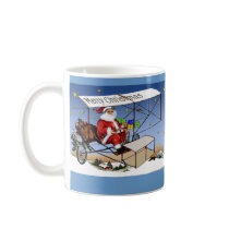 Cool Vintage Biplane Santa Claus Mugs