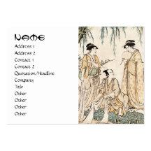 Cool vintage japanese ukiyo-e ladies old scroll business card templates