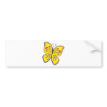 Cool Yellow Butterfly Cartoon bumper stickers