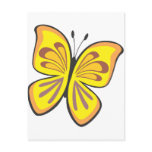 Cool Yellow Butterfly Cartoon postcards