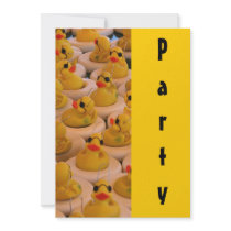 Cool Yellow Rubber Ducks Funny Party Invitation