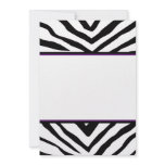 Cool Zebra Graduation Invitations - Black & Purple