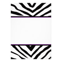 Cool Zebra Graduation Invitations - Black & Purple