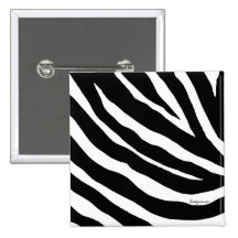 Cool Zebra Stripes Square Pin