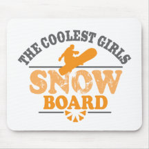 Coolest Girls Snowboard Mouse Pads