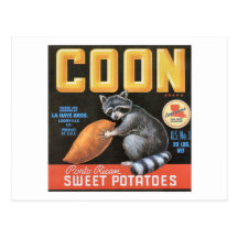 Coon "Porto Rican" Sweet Potatoes Vintage Label Postcards