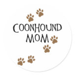 Coonhound Mom Round Stickers