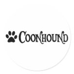 Coonhound (pirate style w/ pawprint) round stickers
