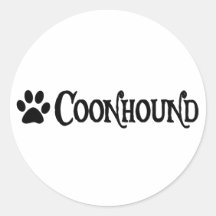 Coonhound (pirate style w/ pawprint) round stickers