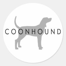 Coonhound (silver grey w/ text) sticker