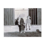 coonskin kid and girl postcard
