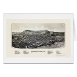Cooperstown, NY Panoramic Map - 1890 Greeting Cards