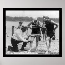 Cop Measuring Swimsuit Length 1922 Posters