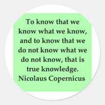 copernicus quote round stickers