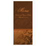Copper and Brown Damask Wedding Menu Card