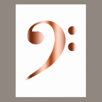 Copper Bass Clef postcards