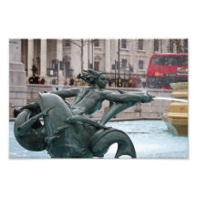 Copper fountain at Trafalgar Square London Photo Print